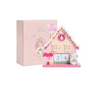 Wooden Christmas Advent Calendars Pink Cartoon Gnome Wood Countdown Calendar Home Office Desktop Decoration (Pink, 18cmx15cmx6.5cm)