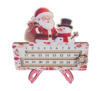 Wooden Christmas Countdown Block Advent Calendar with Santa Snowman