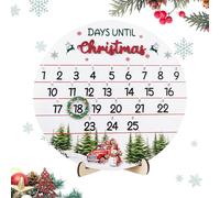 Wooden Christmas Countdown Calendar,25 Day Advent Ornaments - Wooden Ornament, Door Sign Calendar for Indoor Outdoor Holiday Display Home Fireplace Mantel Desk Wall