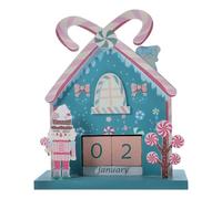 Wooden Christmas Countdown Calendar with Drawers Blue Christmas Season | Reusable Advent Tradition, Set the Date, Fits Small Spaces, Tabletop Ledges for Adults and Teachers