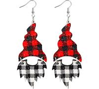 Wooden Christmas Earring Handmade Ginger Man House Gnome Wood Dangle Drop Earring Holiday Snowman Christmas Hat Statement Earring For Women Girl Jewelry Convenient and nice