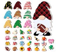 Wooden Christmas Gnome Set 32Pcs with Magnets