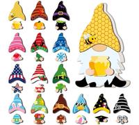 Wooden Christmas Gnome Set 32Pcs with Magnets