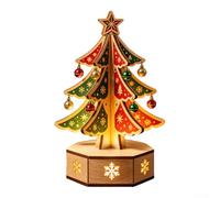Wooden Christmas House Ornament With Warm LED Lights Rustic DIY Craft