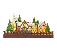 Wooden Christmas Houses - Winter Scene Christmas Houses Wooden Christmas Villages | Pre-lit Christmas Supplies Figurines Display Desktop Decor for Desktop