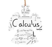 Wooden Christmas Math Geometry Geek Calculus Print Ornaments,Xmas Tree Decorations,4 Designs-Angel,Xmas Tree,Snowman,Bell