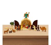Wooden Christmas Nativity Set - Christmas Crafts Nativity Decorations Wooden Figure - Classic Exquisite Scene Table Decor For Farmhouse Bedroom