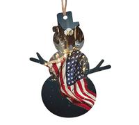 Wooden Christmas North American Bald Eagle Print Ornaments,Xmas Tree Decorations,4 Designs-Angel,Xmas Tree,Snowman,Bell