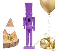 Wooden Christmas Nutcracker - 38cm Handcrafted Solid Color Soldier Figurine | Traditional Nutcracker Ornament For Home Table Shelf Cafe Hotel Party Christmas Celebration