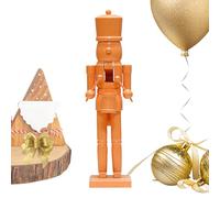 Wooden Christmas Nutcracker - 38cm Handcrafted Solid Color Soldier Figurine | Traditional Nutcracker Ornament For Home Table Shelf Cafe Hotel Party Christmas Celebration