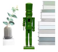Wooden Christmas Nutcracker - 38cm Handcrafted Solid Color Soldier Figurine | Traditional Nutcracker Ornament For Home Table Shelf Cafe Hotel Party Christmas Celebration