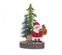Wooden Christmas Ornament Santa Tree Pendant 13cm Holiday Decor | Made of wooden material Displays on Christmas tree mantel or tabletop Measures 13x7x7cm Weighs 48g
