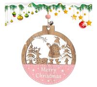 Wooden Christmas Ornaments, Festive Decoration Painted | Christmas Tree Pendants | for Front Door Office Wreath Staircase Window Sill Coat Garden Backyard Living Room