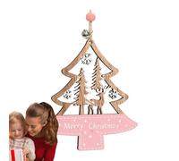 Wooden Christmas Ornaments | Painted Holiday Decoration, Christmas Tree Pendants | for Front Door Office Wreath Staircase Window Sill Coat Garden Backyard Living Room