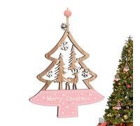 Wooden Christmas Ornaments, Painted Holiday Decoration, Festive Home Decorations, for Front Door Office Wreath Staircase Window Sill Coat Garden Backyard Living Room