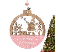 Wooden Christmas Ornaments - Seasonal Painted Decoration | Hanging Holiday Ornament | For Home Decorators Entrance Door Office Wreath Stairs Window Sill Coat Wall