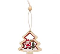 Wooden Christmas Pendant Ornament Red European Style 9.0cm Rustic Decor | Crafted from wood with festive design suitable for hanging on trees mantels or walls multiple size options