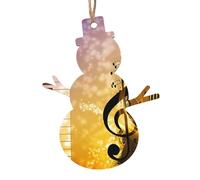 Wooden Christmas Piano Violin Music Notes Print Ornaments,Xmas Tree Decorations,4 Designs-Angel,Xmas Tree,Snowman,Bell