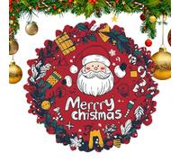 Wooden Christmas Puzzle Decorative Wooden Wreath Shaped Challenging | Child Santa Claus Jigsaw Puzzles for Men Boys Girls Youth Teens Son Daughter Family Friends