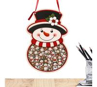 Wooden Christmas Puzzle with Stand Santa Snowman 3D Jigsaw Kids Gift | Natural Timber Board, 20x20cm Reindeer and 16x16cm Figure, for Family Gatherings, Holiday Parties, Class Activity