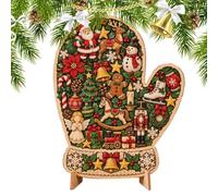Wooden Christmas Puzzle With Stand Seasonal Jigsaw Decor | Wood Holiday Puzzles for Teens Adults Collectors Families Gatherings Office Home Living Room Bedroom Study Apartment