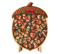 Wooden Christmas Puzzles, Holiday Jigsaw Decor, Seasonal Puzzle Toys, | Display-Ready Puzzle Decoration, 20cm, For Teens Adults Collectors Families Gatherings Office Home Living Room