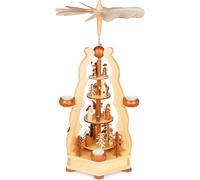 Wooden Christmas Pyramid 22" Windmill Carousel for 6 Tea Lights Hand-Painted
