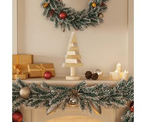 Wooden Christmas Tree 30cm Natural Pine Rustic DIY Decor 2-Pack Indoor Sheltered