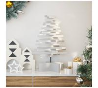 (white, 60 cm) vidaXL Wooden Christmas Tree for Decoration Xmas Tree Solid Wood Pine