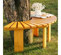 Wooden Christmas Tree Bench Semicircular Outdoor Garden Bench for Park Yard Porch & Lawn Versatile Seasonal Furniture Decoration for Holiday & Year Round Use