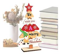 Wooden Christmas Tree - Colorful Table Ornaments & Centerpieces | Exquisite Small Christmas Tree for Desk Shelf Living Room Party Decor Elegant AC