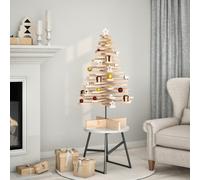 vidaXL Wooden Christmas Tree for Decoration White 100 cm Solid Wood Pine, White