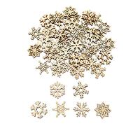 Wooden Christmas Tree Hanging Ornaments,100PCS Mixed Snowflakes Christmas Tree Decorations Set Wooden Baubles,Wooden Christmas Decorations for Xmas Tree and Holiday Season Decor