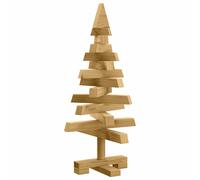 vidaXL Christmas Tree KOTKA Solid Pine Wood Artificial Festive Decor With Stand Brown 150 cm