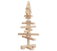 Wooden Christmas Tree Made of Solid Pine Wood, 60 cm Height with Space-Saving Design for Indoor and Protected Outdoor Use, Festive Decoration for Christmas, Easter, Party