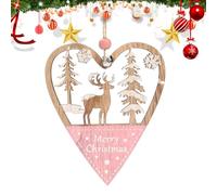 Wooden Christmas Tree Ornaments - Painted Holiday Decoration | Christmas Tree Pendants for Front Door Office Wreath Staircase Window Sill Coat Garden Backyard Living Room