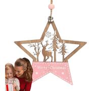 Wooden Christmas Tree Ornaments | Seasonal Decoration Painted Decorative Pendant Ornament for Parties Entrance Door Office Wreath Staircase Window Sill Coat Wall Garden Living Room