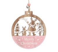 Wooden Christmas Tree Ornaments - Seasonal Painted Decoration - Hanging Holiday Ornament for Front Door Office Wreath Stairs Window Sill Coat Garden Backyard Living Room