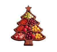 Wooden Christmas Tree Serving Tray with Multilayer Designs Dishwasher Safe Platter Charcuteries Board for Cheese Christmas Tree Wooden Serving Plate