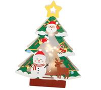 Wooden Christmas Tree Set with LED String Light Educational Science Toy Physics Learning Tool for Kids Craft Project Toy for Kids
