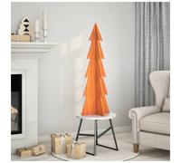 Wooden Christmas Tree Wax Brown 112 cm Solid Pinewood Rustic Indoor Decor Stable