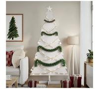 Wooden Christmas Tree White 180cm Solid Pinewood Rustic DIY Holiday Decor Stand