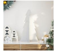 Wooden Christmas Tree White 69.5cm Solid Pinewood Rustic DIY Tabletop Mini Decor