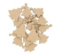 Wooden Christmas Tree with Star S3 Multiple Sizes - MDF Craft Shape Blank Decoration Embellishments Laser Cut DoodleTech (Size: 100mm / Pack: 25)