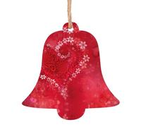 Wooden Christmas Valentine Day Heart Flower Print Ornaments,Xmas Tree Decorations,4 Designs-Angel,Christmas Tree,Snowman,Bell