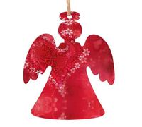 Wooden Christmas Valentine Day Heart Flower Print Ornaments,Xmas Tree Decorations,4 Designs-Angel,Christmas Tree,Snowman,Bell