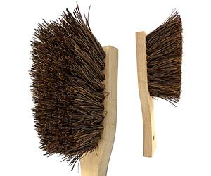 Wooden Churn Brush, 27cm Bassine Hard Bristle, Multipurpose Short Handled Stiff Hand for Cleaning Barrels and Milk Churns or Masonry for Finishing Brickworks and Stonework