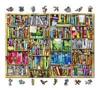WOODEN.CITY 1000-Piece Wooden Jigsaw Puzzle, Unique Puzzle for Adults, Elegant Design, for Puzzle Lovers (Bookshelf)