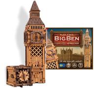 WOODEN.CITY Big Ben Wooden Puzzle Box - 3D Escape Room Puzzle for Adults | Hard Brain Teaser & Logic Game | Cluebox-Style Wooden Trick Box | No Glue Required | Made in EU