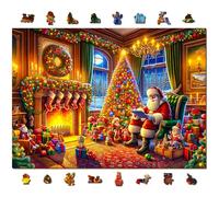 WOODEN.CITY Christmas Wooden Jigsaw Puzzle 1000 Pieces for Adults - Festive Winter Scene, Engaging and Challenging Jigsaws, Unique Puzzle Gift for Adults & Families (Christmas Eve Magic)